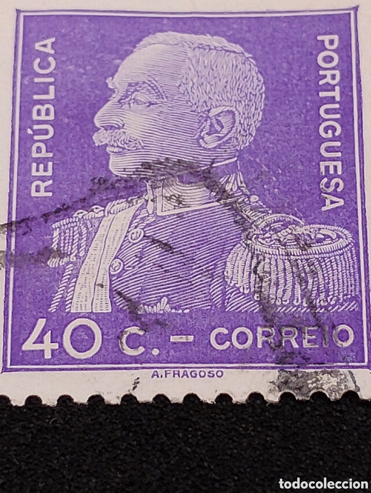 Francobolli: Sello postal de la Rep&uacute;blica Portuguesa, con un valor facial de 40 centavos.&nbsp;