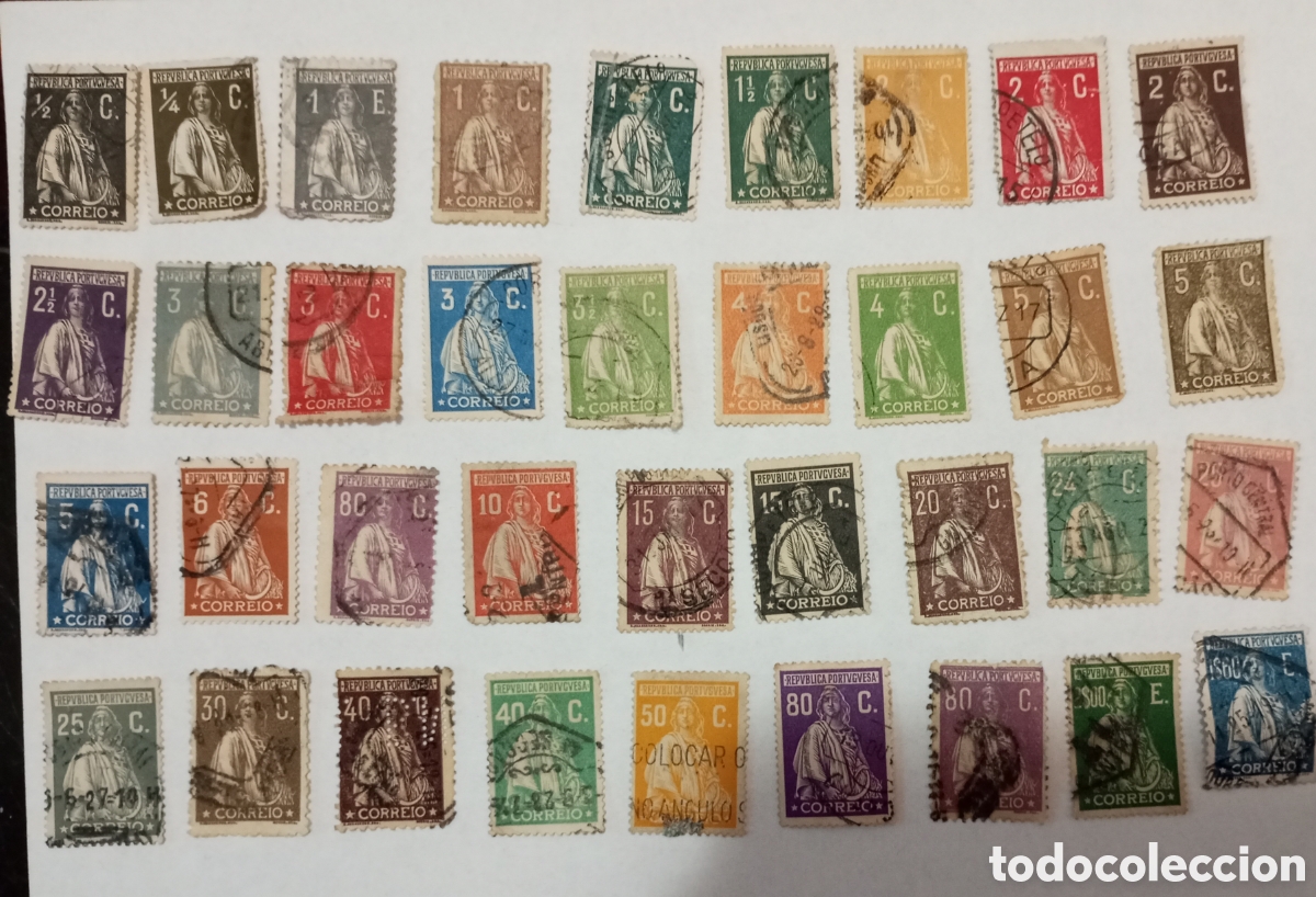 Timbres: 36 sellos Portugal 1922 usados