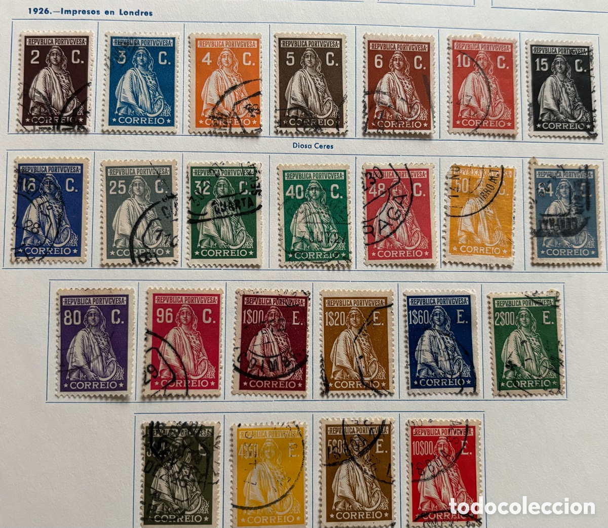 Francobolli: Colecci&oacute;n completa, Ceres, 1926. Sellos de Portugal.