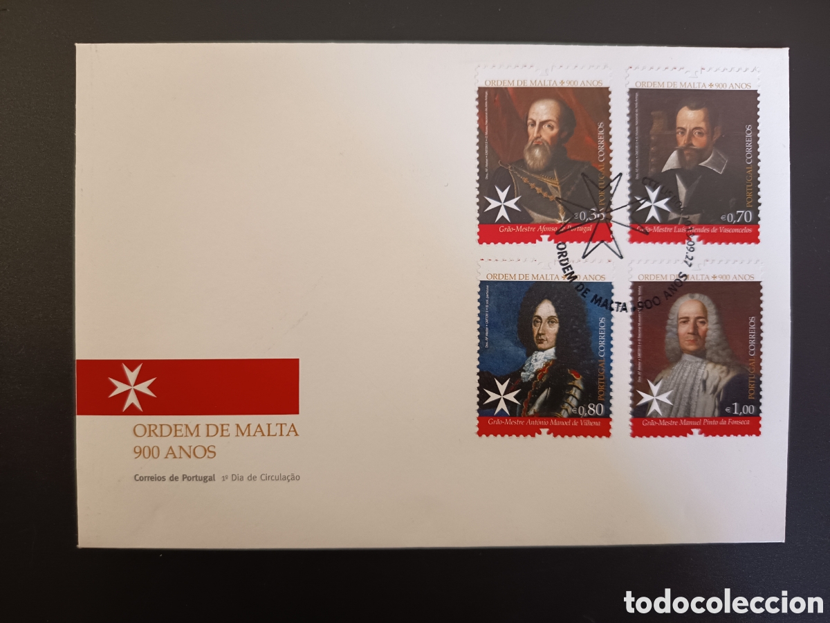 Briefmarken: SOBRE PRIMER DIA CIRCULACION PORTUGAL 2013. 900 A&Ntilde;OS ORDEN DE MALTA. YVERT 3865/3868