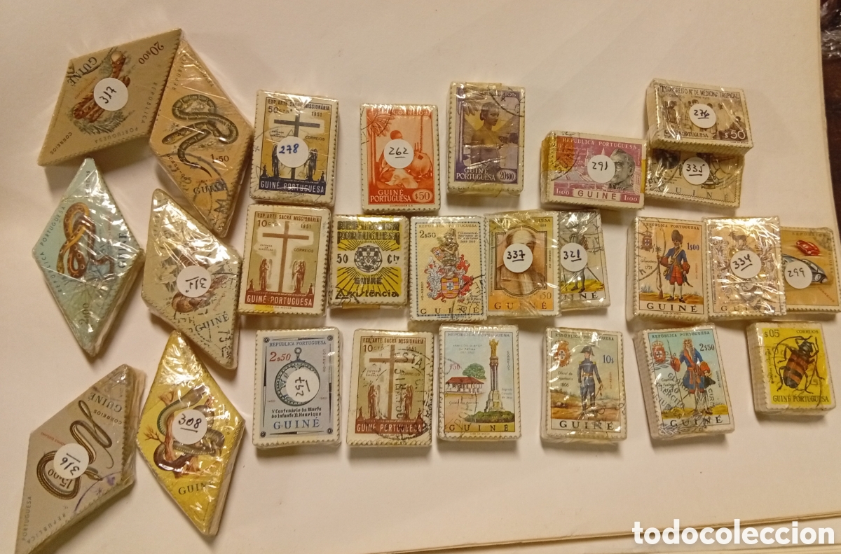 Sellos: Republica Portugal lote de packs de sellos timbres postes de la excolonia Guinea portuguesa