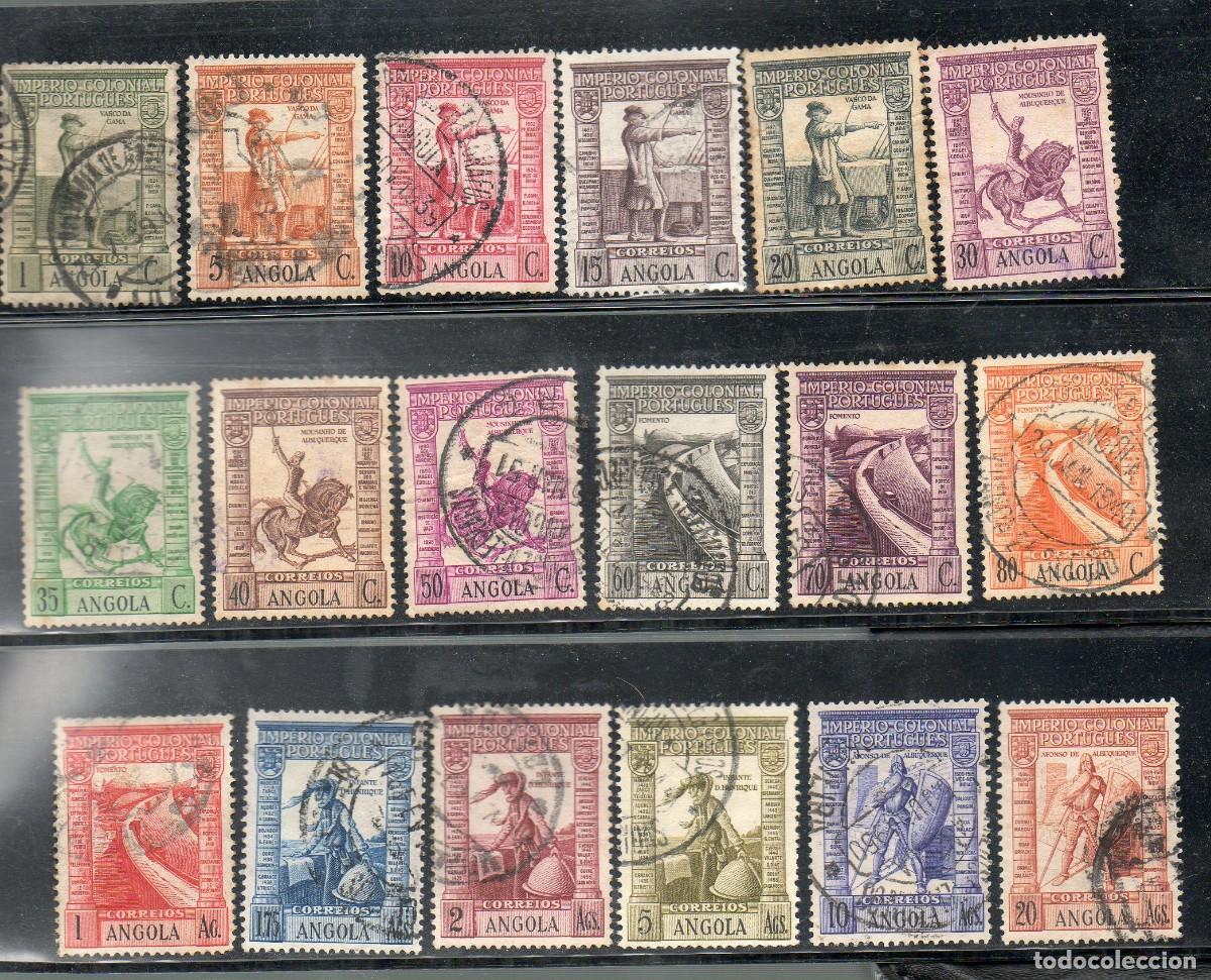 Sellos: FIILA ANGOLA 1938 AF-258-275 YT 263-280 IMP. COLONIAL PORTUGUES CIRCULADA (O)