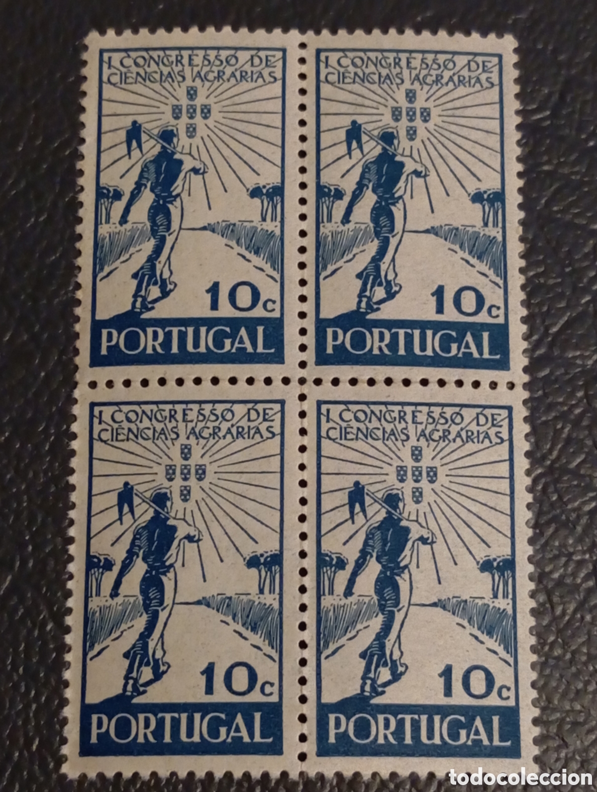 Sellos: Portugal 1941 - I Congreso Ciencias Agrarias - Bloque de 4 - 10c Azul - MNH Michel 632 / Afinsa 632