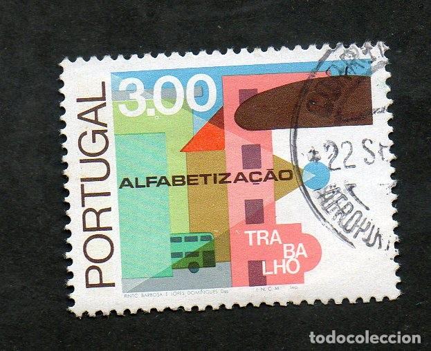 Sellos: FILA 1976 PORTUGAL AF-1294 YVERT-1304 ALFABETIZA&Ccedil;&Atilde;O CIRCULADO DENT 12
