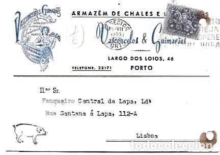 Sellos: Portugal y Vasconcelos & Guimaraes, Armazens de Charles e Lanificios Porto, Lisboa 1959 (22371)