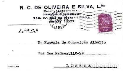Sellos: Portugal y Marcofilia, R.C. de Oliveira e Silva, Corredores de Propiedades, Lisboa 1949 (2231)
