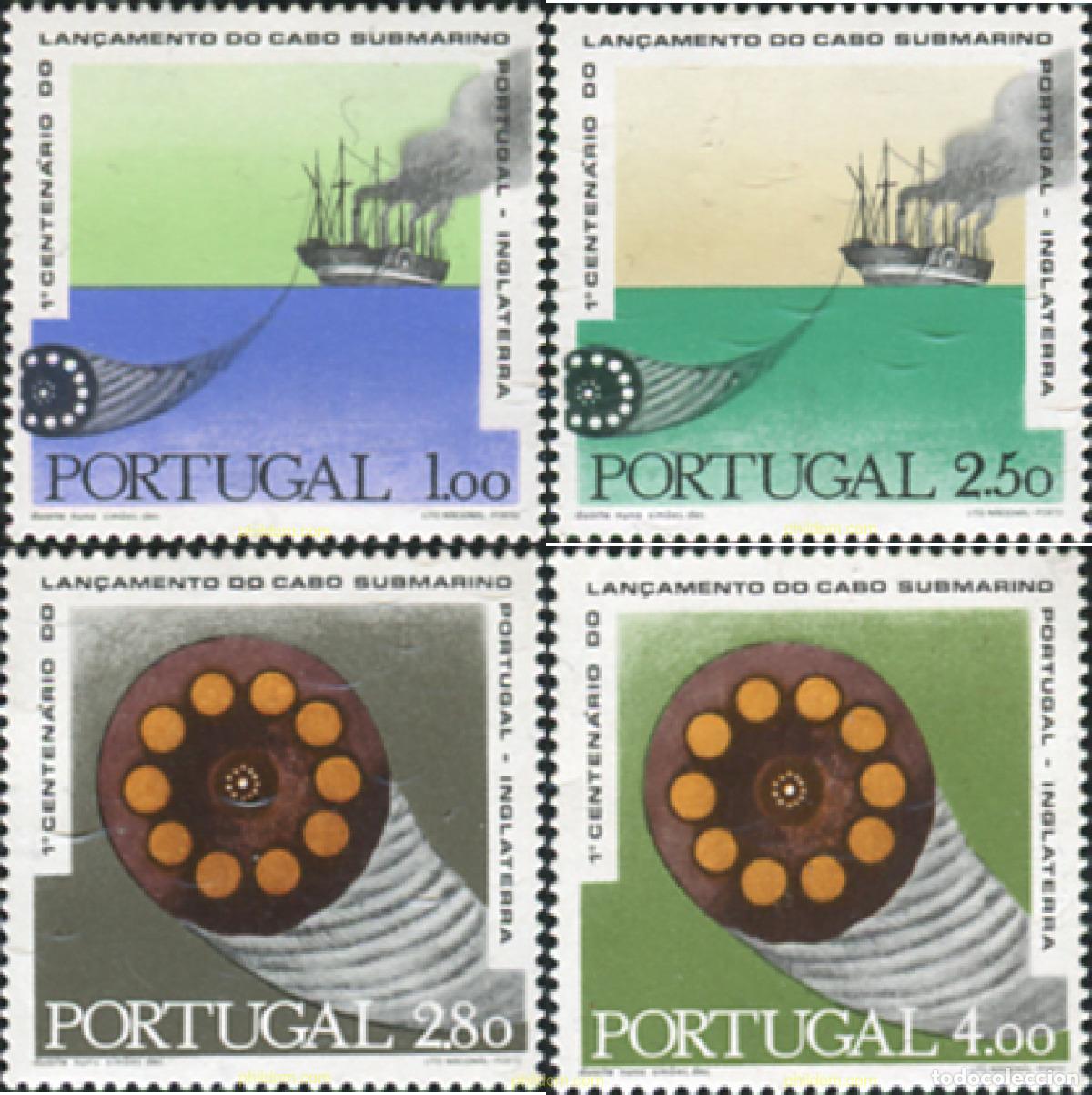 Sellos: 125571 MNH PORTUGAL 1970 CENTENARIO DEL CABLE SUBMARINO PORTUGAL-REINO UNIDO