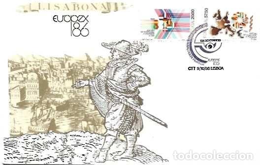 Sellos: Portugal y FDC Europex, Adhesi&oacute;n de Portugal y Espa&ntilde;a a la CEE, Lisboa 1986 (6335)