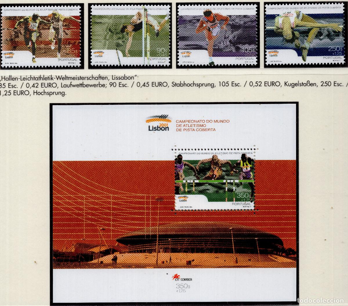 Sellos: PORTUGAL 2001 STAMP MICHEL PT BL166+2477-2480