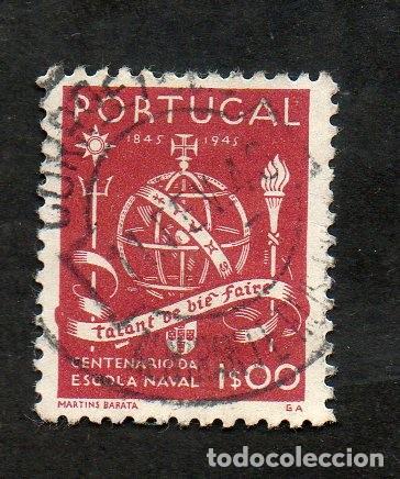 Sellos: FILA 1945 PORTUGAL AF-662 YVERT-673 ESCOLA NAVAL CIRCULADO