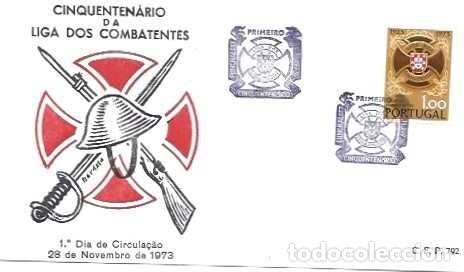 Sellos: Portugal y FDC 50&ordm; Aniversario de la Liga de Combatientes, Funchal 1973 (1201)