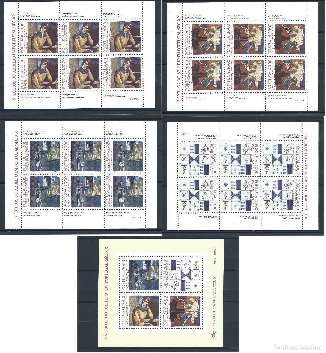 Sellos: Portugal N&deg;1627a+1635a+1639a+1650a+ Bloc 50** (MNH) 1985 - Art &rdquo;Fa&iuml;ence Azulejo&rdquo;