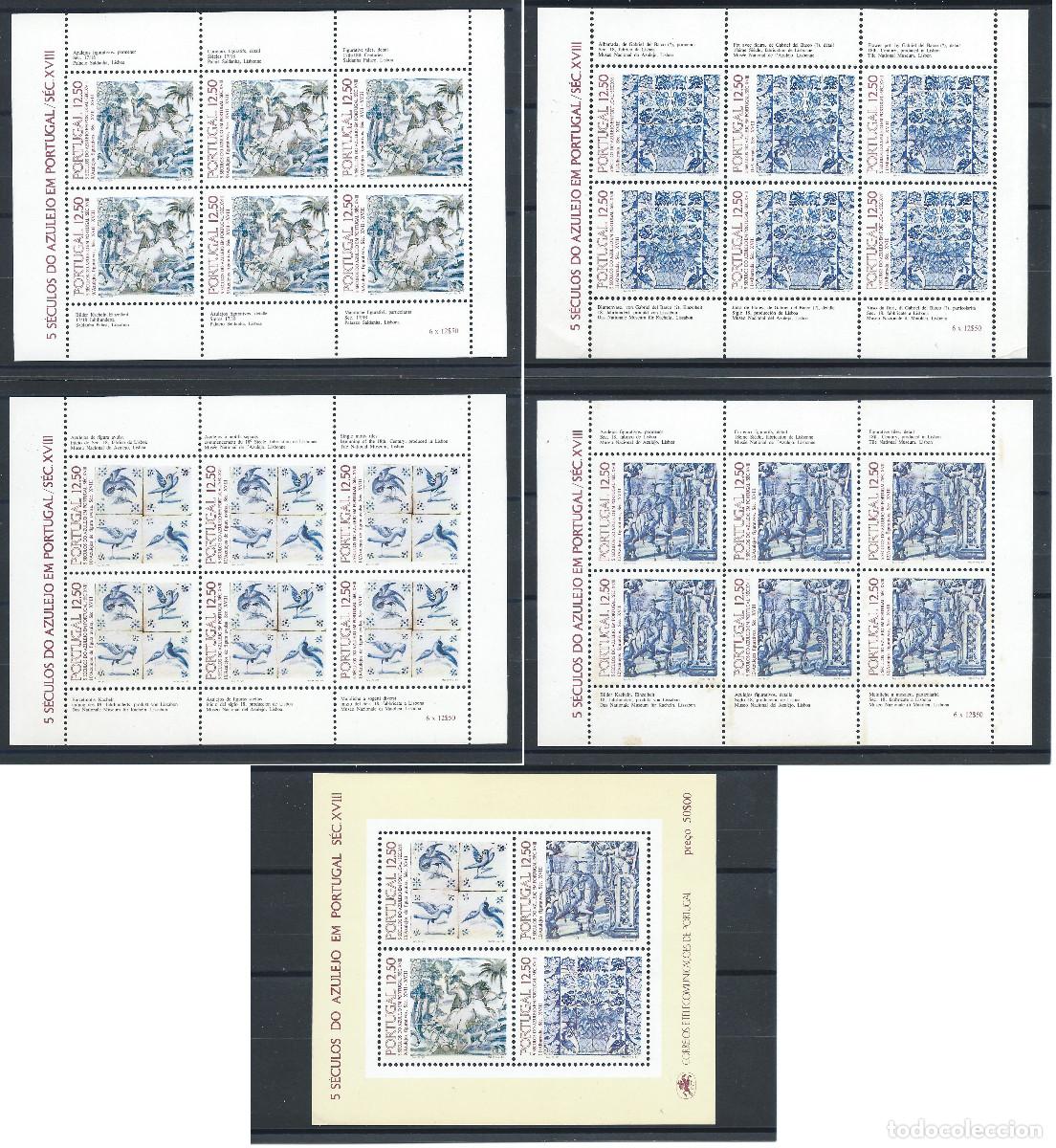 Sellos: Portugal N&deg;1571a+1582a+1590a+1593a+ Bloc 43** (MNH) 1983 - Art &rdquo;Fa&iuml;ence Azulejo&rdquo;