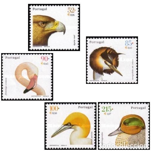 Sellos: Portugal 2000, SW2382/86 &rdquo;Pajaros&rdquo;./ Nuevo, sin charnela. MNH.