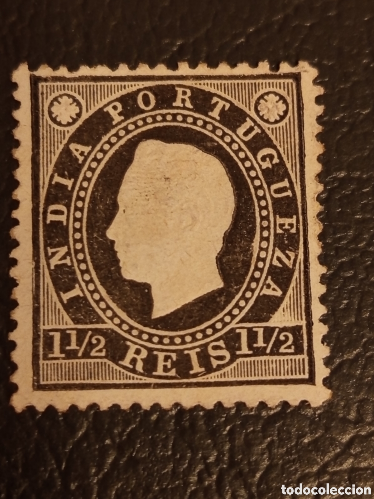 Sellos: India Portuguesa - 1895 - Rey Carlos I - 1 &frac12; Reis (Negro) - Scott 181 - MH