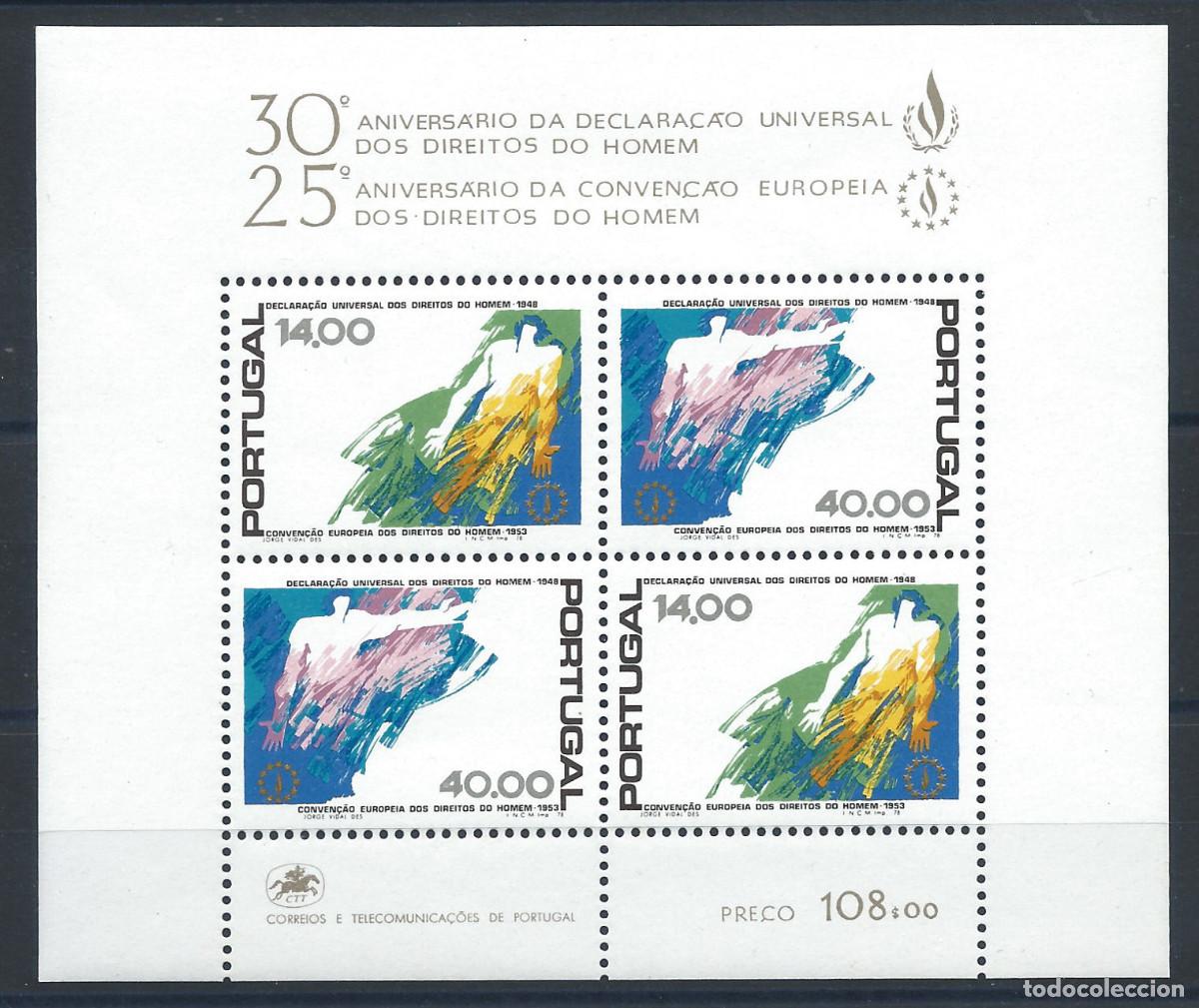 Sellos: Portugal Bloc N&deg;24** (MNH) 1978 - D&eacute;claration des droits de l'Homme