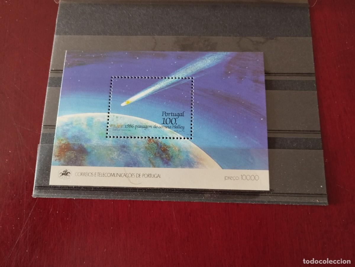 Sellos: PORTUGAL 1986 HOJA RECUERDO COMETA HALLEY ASTROFILATELIA