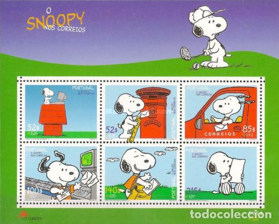 Sellos: Portugal 2000, SW2456/61HB &rdquo;Snoopy y el correo&rdquo;./ Nuevo, sin charnela. MNH.