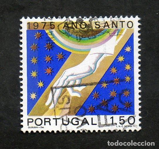 Sellos: FILA 1975 PORTUGAL AF-1248 YVERT-1258 ANO SANTO C/FOSFORO CIRCULADO