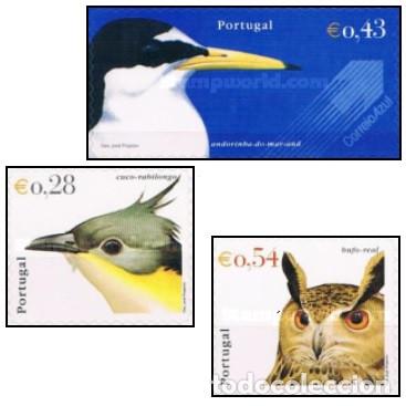 Sellos: Portugal 2002, SW2568/70 &rdquo;P&aacute;jaros, autoadhesivos&rdquo;/ Nuevo, sin charnela. MNH.