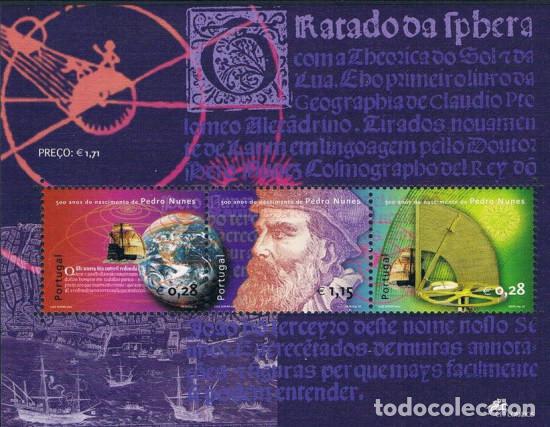 Sellos: Portugal 2002, SW2572/74HB &rdquo;Matem&aacute;tico y Astr&oacute;nomo Pedro Nunes&rdquo;/ Nuevo, sin charnela. MNH.