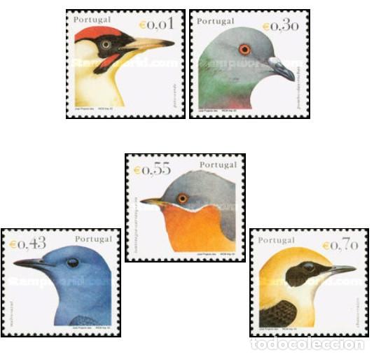 Sellos: Portugal 2003, SW2637/41 &rdquo;P&aacute;jaros&rdquo;./ Nuevo. MNH (Foto)