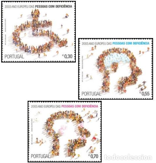 Sellos: Portugal 2003, SW2642/44 &rdquo;Personas discapacitadas&rdquo;./ Nuevo. MNH (Foto)