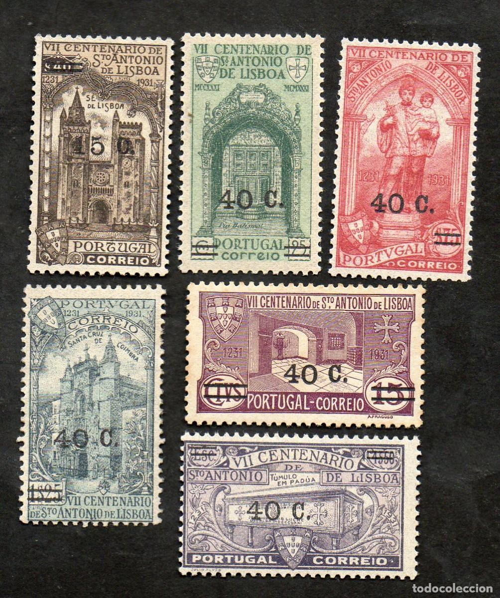 Sellos: FILA PORTUGAL 1933 AF-554-559 YVERT 565-570 S.ANT&Oacute;NIO C/SOBRETAXA NUEVO (*)