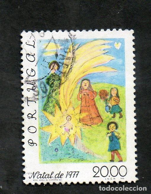 Sellos: FILA PORTUGAL 1977 AF-1357 YVERT 1367 NATAL-77 CIRCULADO (O)