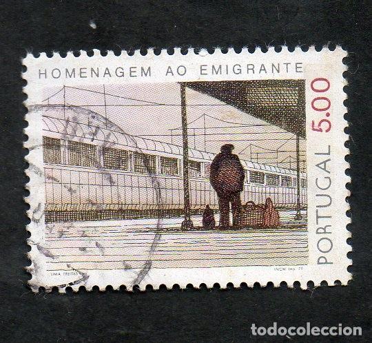 Sellos: FILA PORTUGAL 1979 AF-1415 YT-1413 EMIGRANTE CIRCULADO FOSF-LADO DT&ordm;.