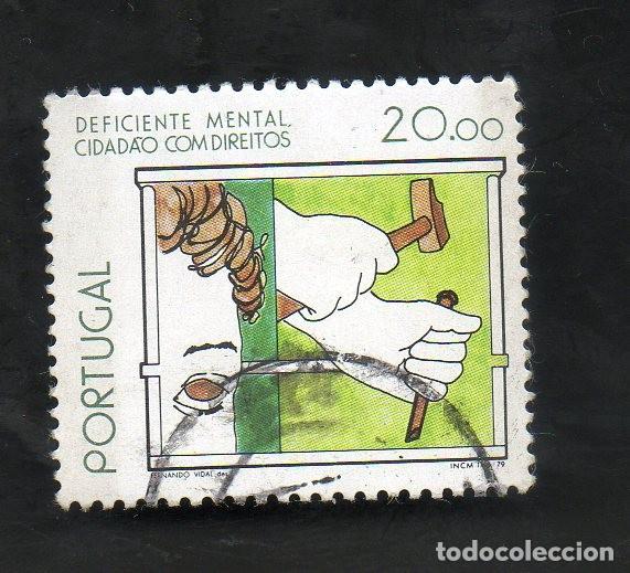 Sellos: FILA PORTUGAL 1979 AF-1432YT-1430 DEFICIENTE MENTAL CIRCULADO