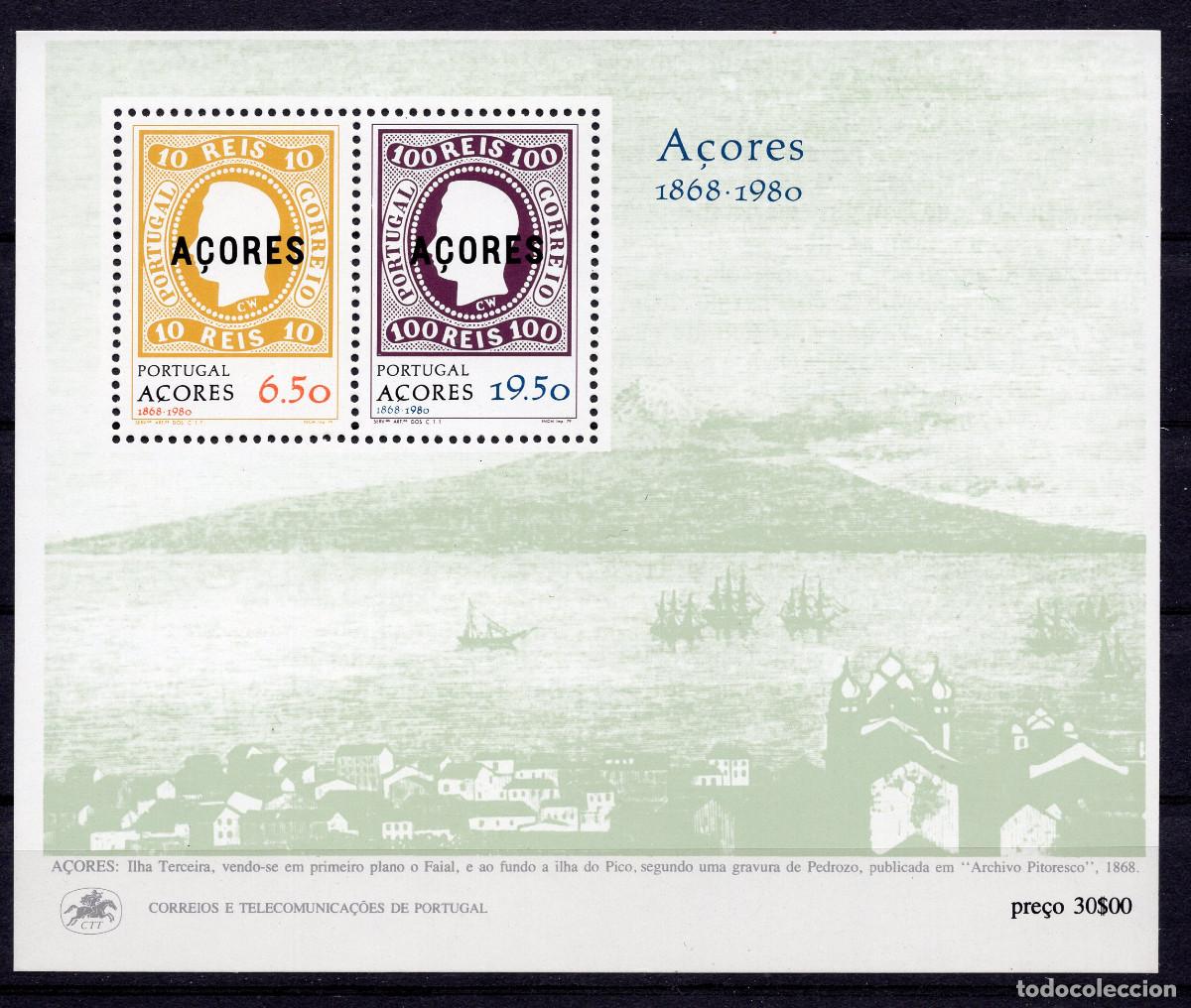 Sellos: AZORES (PORTUGAL) 1980 STAMP FDC MICHEL PT-AZ BL1