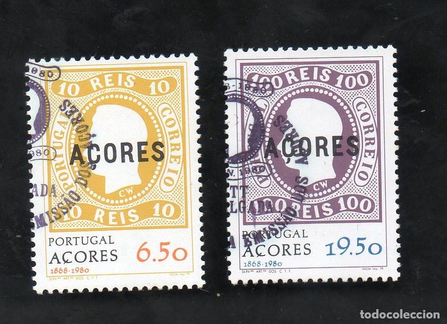 Sellos: FILA PORTUGAL 1980 AF-1452-1453 YT-323-324 A&Ccedil;ORES CIRCULADO