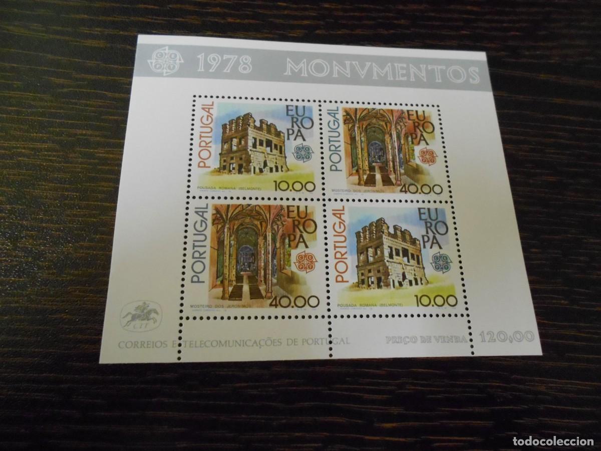 Sellos: PORTUGAL-HOJA BLOQUE-1978-4 SELLOS-EUROPA MONUMENTOS