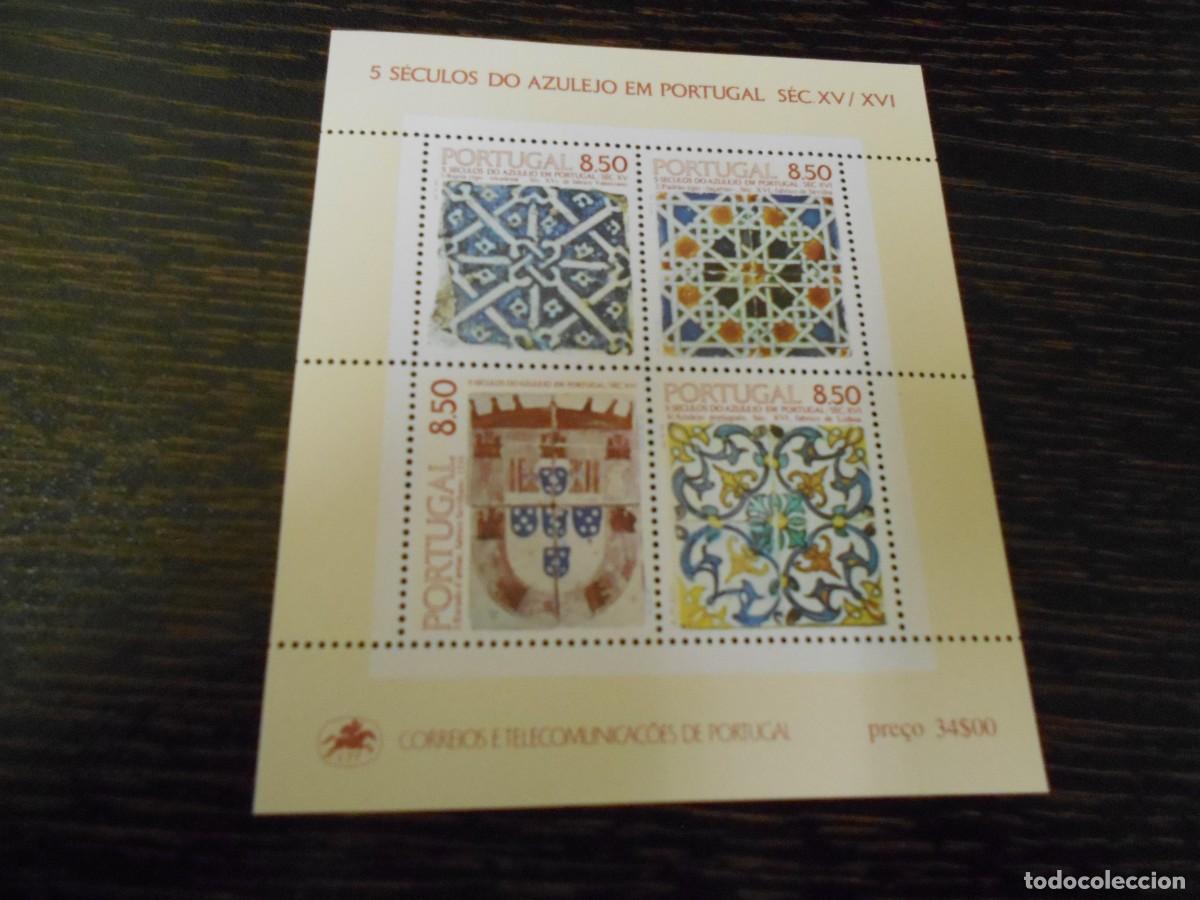 Sellos: PORTUGAL-HOJA BLOQUE-1981-5 SIGLOS DE AZULEJO EN PORTUGAL-SIGLOS XV Y XVI