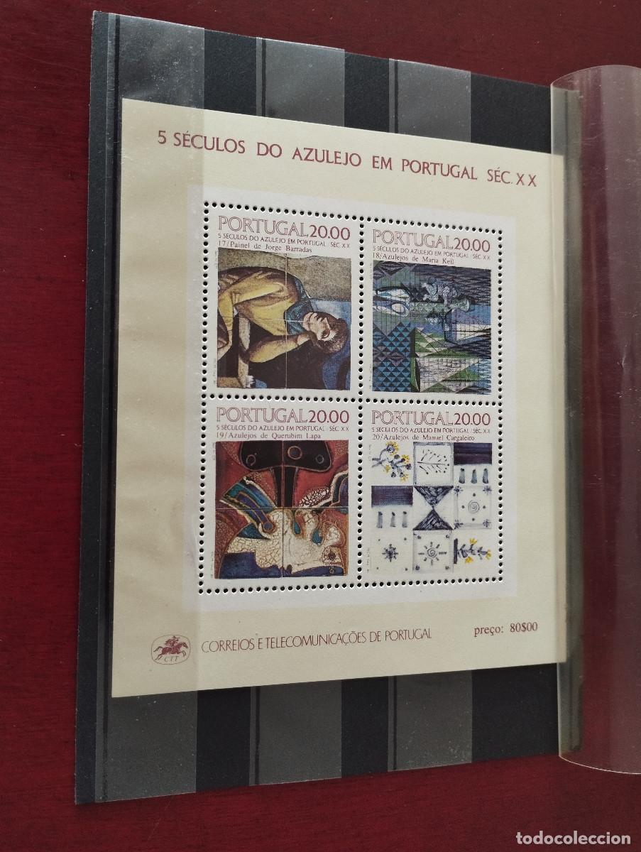 Sellos: Hoja bloque de Portugal a&ntilde;o 1985 azulejos