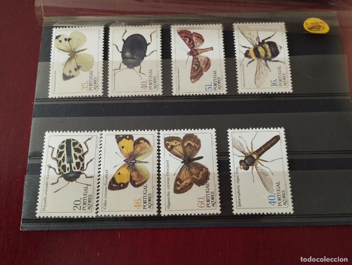 Sellos: PORTUGAL /AZORES 1984-1985 INSECTOS 2 JUEGOS DE 4 SELLOS