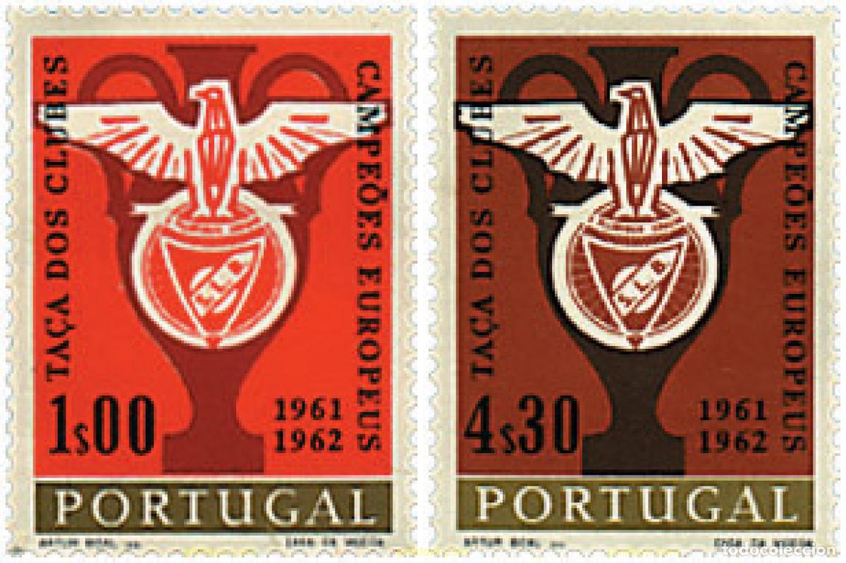 Sellos: 230659 HINGED PORTUGAL 1963 DOBLE VICTORIA DEL BENFICA DE LISBOA EN LA COPA EUROPEA DE CLUBS CAMPEO
