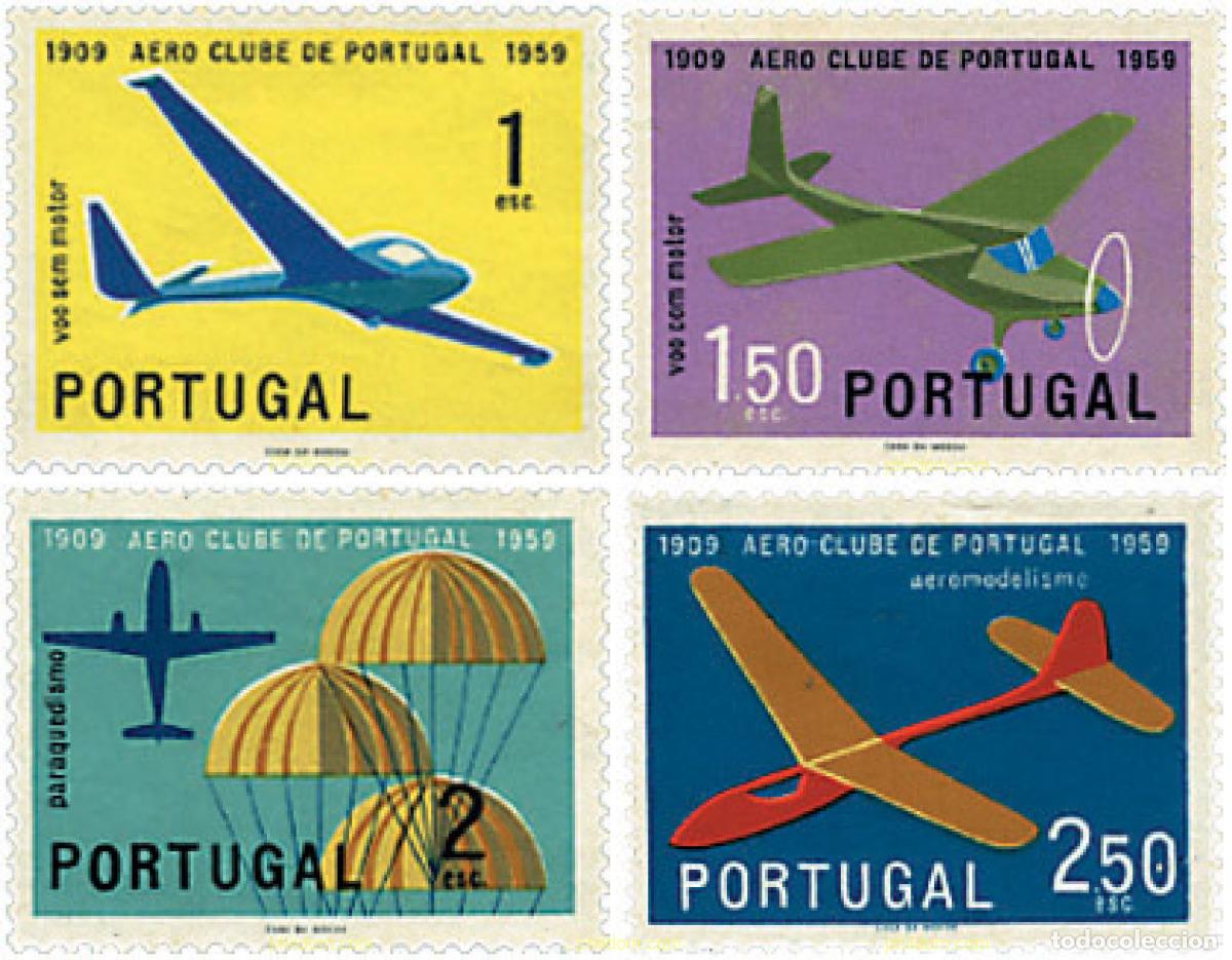 Sellos: 69272 MNH PORTUGAL 1960 50 ANIVERSARIO DEL AEROCLUB DE PORTUGAL
