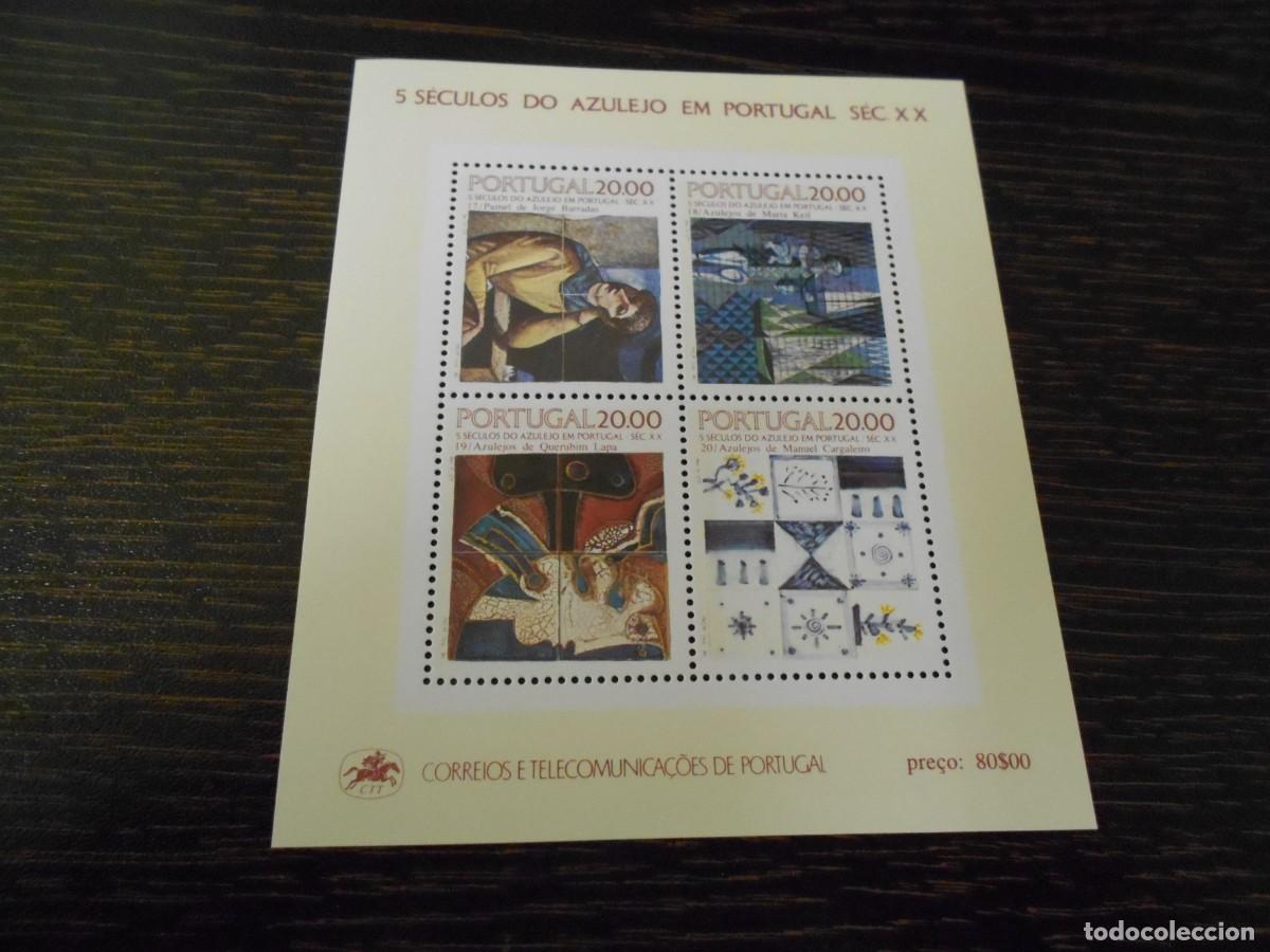 Sellos: PORTUGAL-HOJA BLOQUE-1985-5 SIGLOS DE AZULEJO EN PORTUGAL-SIGLO XX