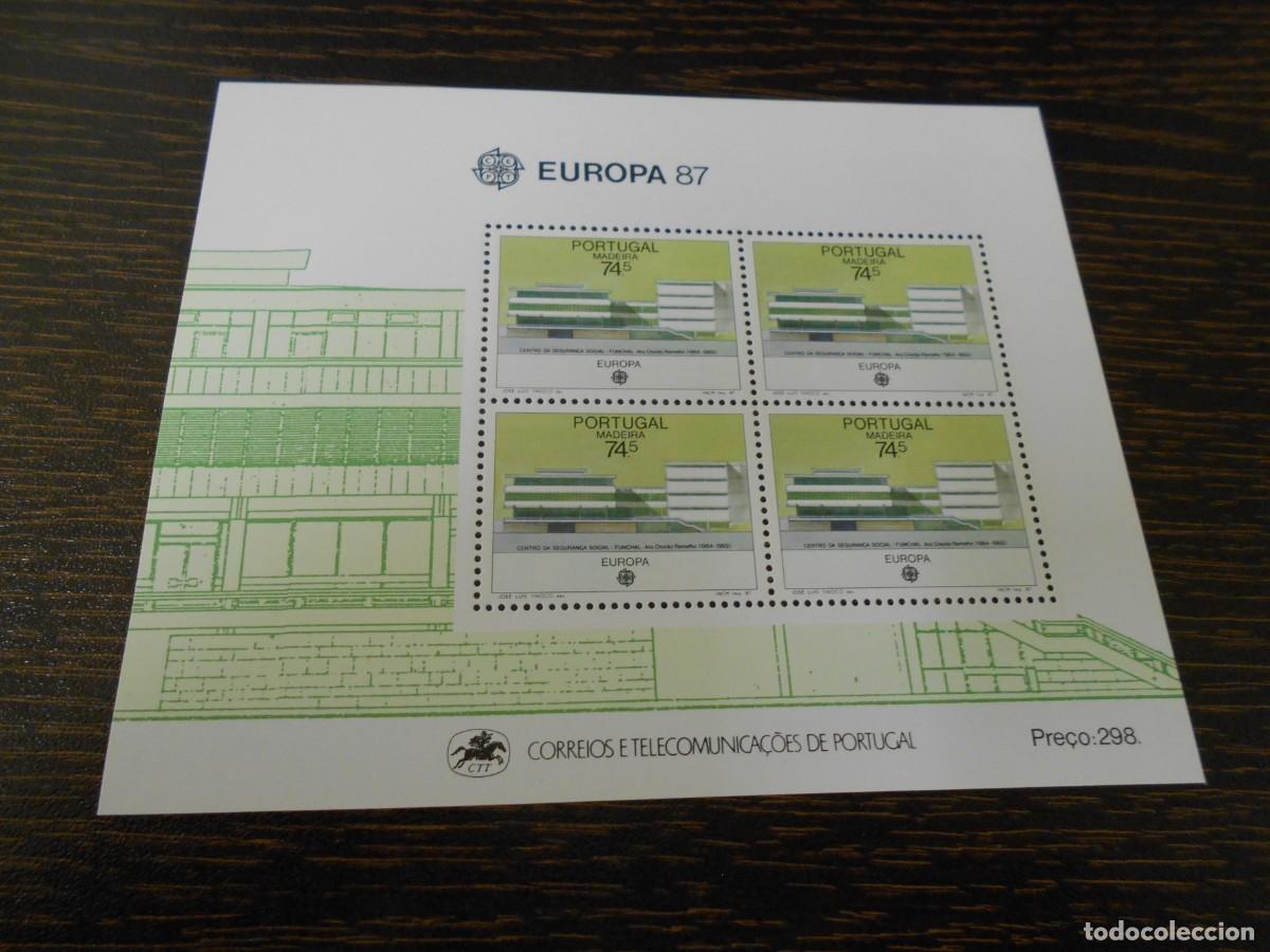 Sellos: PORTUGAL-HOJA BLOQUE-1987-EUROPA 87-MADEIRA