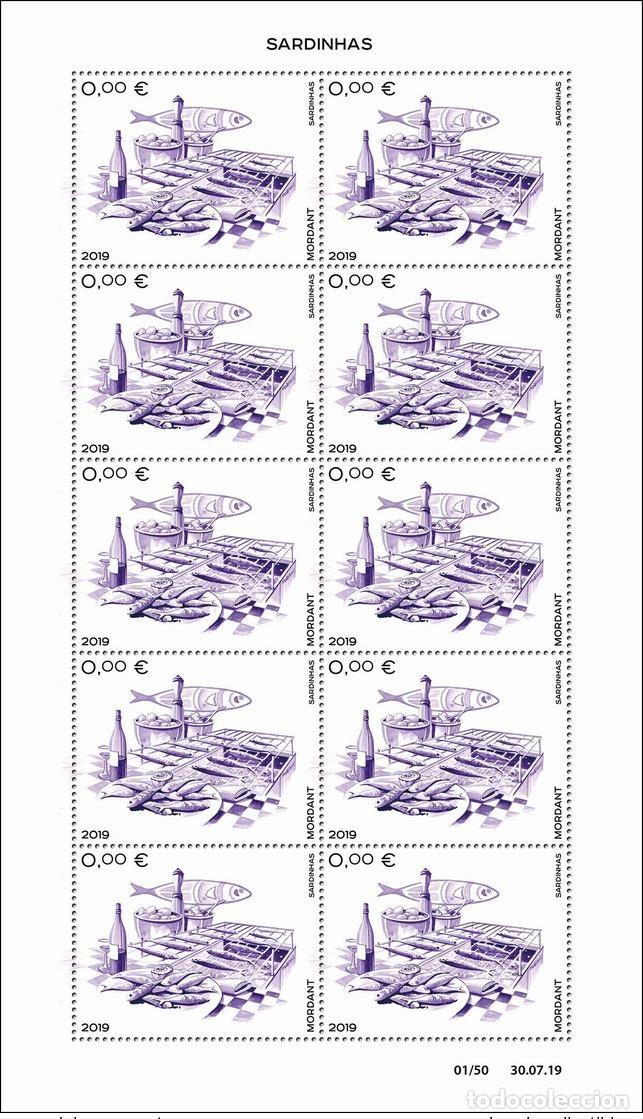 Sellos: Portugal 2019 - Adhesivo de Cenicienta 0&euro; &laquo;SARDINHAS&raquo; Sardinas Thierry Mordant