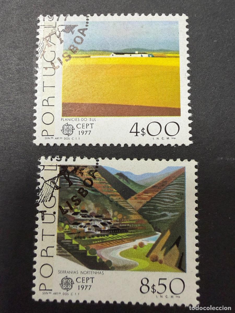 Sellos: PORTUGAL, 1977. YVERT 1341/42. EUROPA CEPT. SERIE COMPLETA. USADOS
