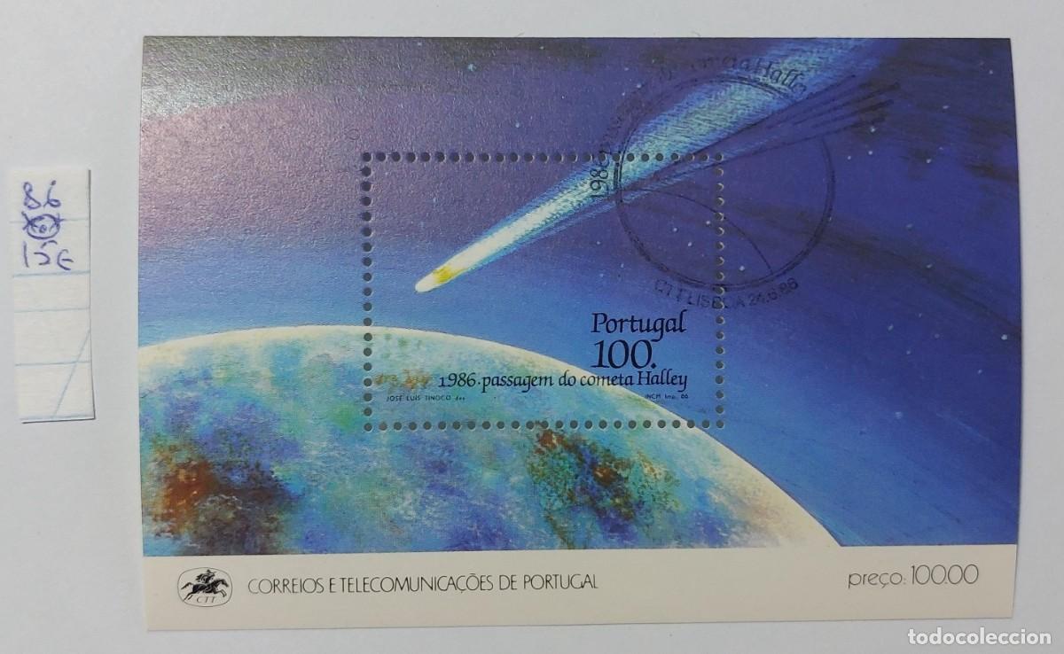 Sellos: Portugal 1985 el paso del cometa Halley en 1986 CTO