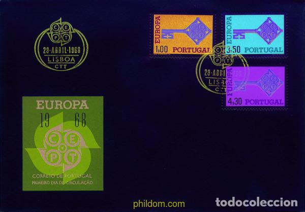 Sellos: 23601 MNH PORTUGAL 1968 EUROPA CEPT 1968 - LLAVE DORADA
