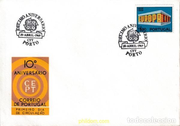 Sellos: 602636 MNH PORTUGAL 1969 EUROPA CEPT. 10 ANIVERSARIO DE LA CEPT