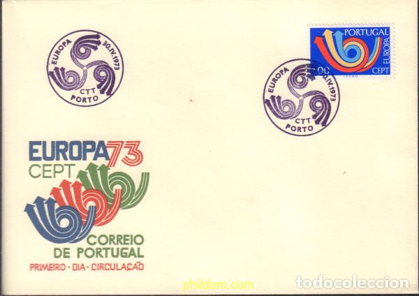 Sellos: 600875 MNH PORTUGAL 1973 EUROPA CEPT. CORNETA POSTAL