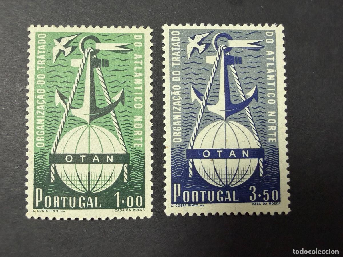 Sellos: PORTUGAL, 1952. YVERT 760/61. OTAN. SERIE COMPLETA. NUEVOS. CON FIJASELLOS.