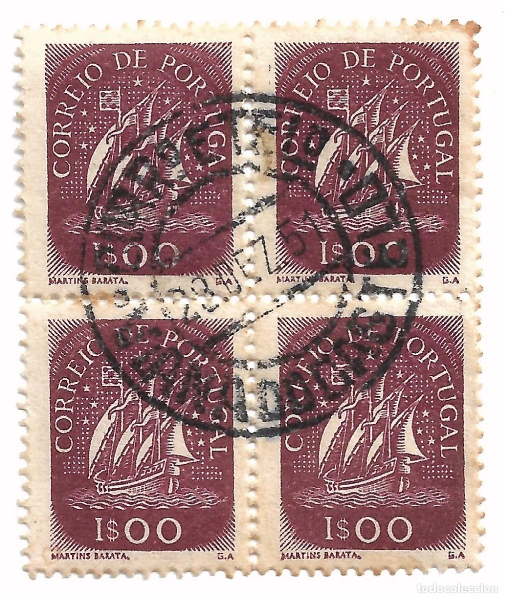 Sellos: Bloque de Cuatro (Quadra) Usado: Serie &rdquo;Carabela&rdquo; de Portugal (1$00)