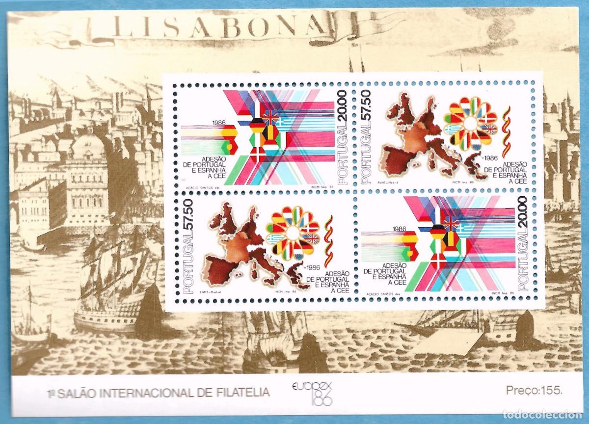 Sellos: Bloque filat&eacute;lico Portugal 1986 - Adhesi&oacute;n a la CEE (Europex 86) MNH &iexcl;Impecable!